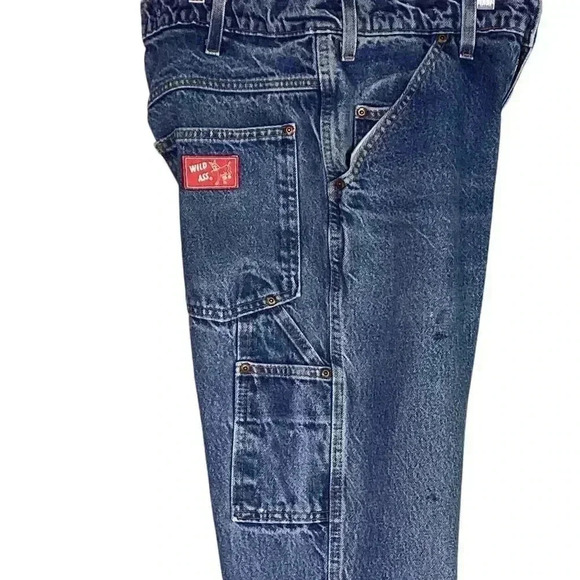 Wildass Jeans Mens 34 X 32 Blue Logger Carpenter No Suspender Buttons Vintage - Picture 4 of 7